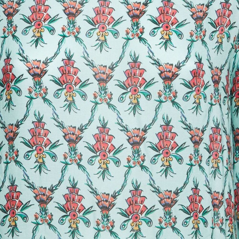 Jil Sander Multicolour Crepe Floral Print Pleated Midi Dress M - Picture 4 of 6